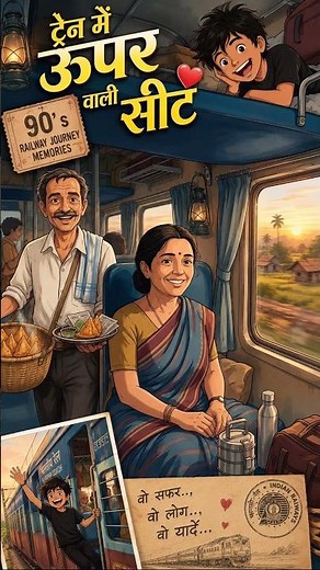 Upper seat in the train ❤️ | 90’s Railway Journey Memories | AI Story #memories #90s #shortsfeed