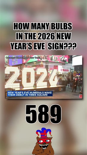 They’re really making sure we know how many bulbs are in the New Year’s Eve sign this year 😂