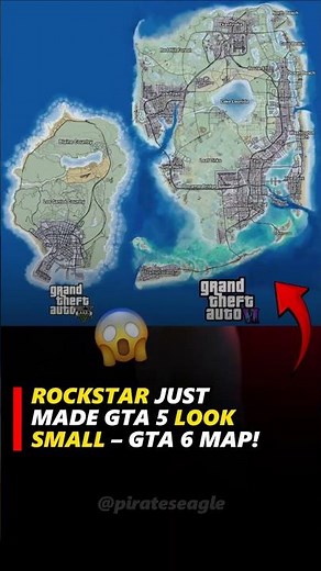 SHOCKING 😱 || GTA 6 Vs GTA 5 MAP COMPARISON #shorts #short