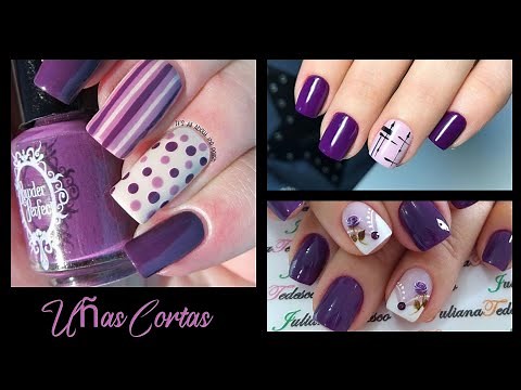 DISEÑOS DE UÑAS COLOR MORADO /UÑAS CORTAS 2021