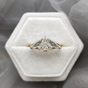 Unique Gothic Moth Moissanite Engagement Ring Solid Gold Moissanite Wedding Rings for Women Personalized Promise Ring Handmade Gift for Her - Etsy