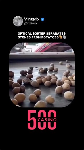 Vinterix on Instagram: "BEHOLD THE POTATO OPTICAL SORTER IN ACTION. This machine uses cameras and sensors to instantly distinguish between stones and potatoes ⚡️. Its incredible precision allows it to immediately discard the unwanted and keep only the quality produce. Modern technology is making food cleaner and safer 🍽. 👉 Subscribe to see more smart technologies in action! 💬 Would you trust your harvest to such a machine? Follow to discover more amazing facts and hidden wonders of our world.