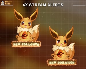 6x Chibi Eevee Twitch Alert– Animated Eevee Stream Alert, Twitch Overlay, Stream Overlay - Etsy