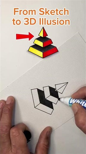 Easy 3D Drawing ✏️ #shorts