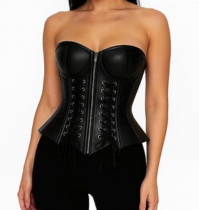 Genuine Sheep Leather Corset Top: Sculpted Waist, Strapless Design - Etsy