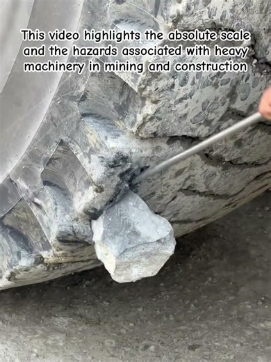 Mining Problems: Removing a Massive Rock from a Haul Truck Tire #MiningLife #HaulTruck #HeavyMachine