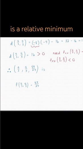 Find Relative Max, Relative Min, Saddle Point Example
