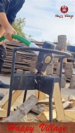Amazing Manual Log Splitter Tool in Action #woodworking #tool