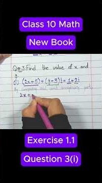 Class 10 Math New Book | Exercise 1.1 Question 3(i) Solution | Complex Numbers