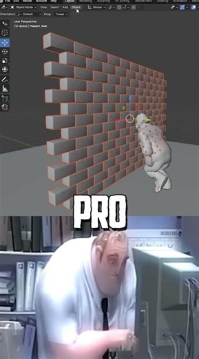 Noob vs Pro: REALISTIC Wall Breaking in 1 Min. #shorts #blender #3d