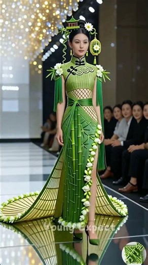 Breathtaking! When Bamboo Becomes a Cheongsam. This is Eastern Elegance 🎋✨