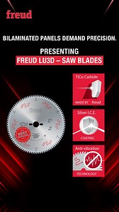 No Chips. No Rework. Just Precision. Cutting bilaminated panels like chipboard, MDF, and laminated MDF without chipping? Freud LU3D makes it effortless! Upgrade your cut. Get Freud LU3D today! #PrecisionCutting #NoChipping #FreudLU3D #EffortlessCuts #FreudToolsIndia | Freud Tools India