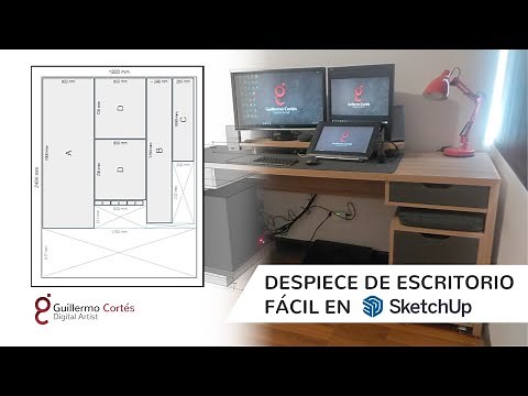 Despiece con sketchup 2021 OpenCutList laminas y cantos de escritorio gratis en español