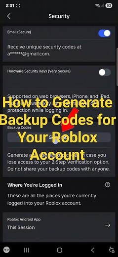 How to Generate Backup Codes for Your Roblox Account