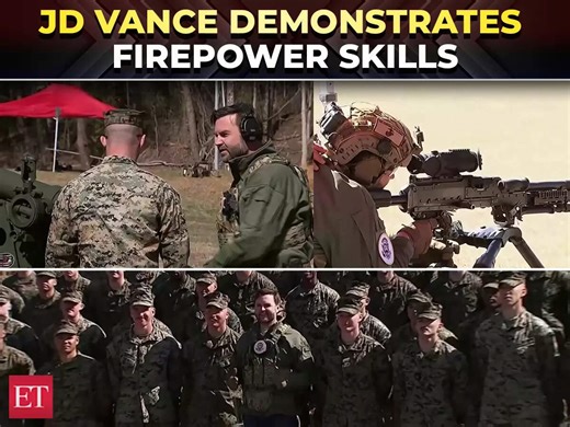 JD Vance demonstrates firepower, firing M240B machine gun, Sniper, Howitzer at Quantico