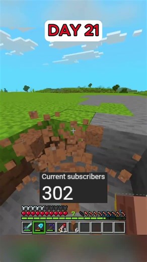 Breaking 10 dirt blocks for every subscriber! DAY 21 #minecraft #gaming #reels #shorts