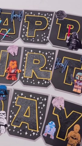 Star Wars Happy Birthday Banner, Star Wars Bricks Birthday Decorations - Etsy