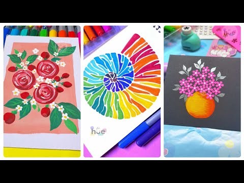 5 Cool Art ideas || Easy painting ideas for beginners || art hacks
