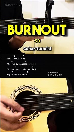 Burnout - 3D | Easy Guitar Tutorial For Beginners #guitarlesson #shorts