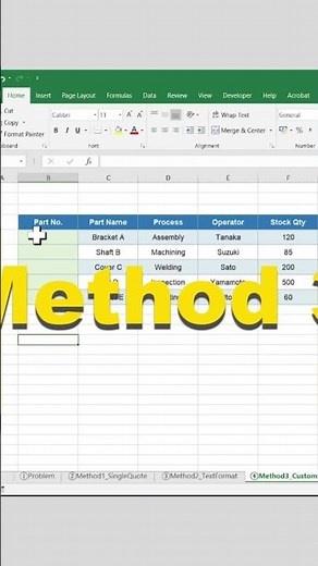 Leading Zero Disappears? 3 Fixes for Part Numbers in Excel #excel