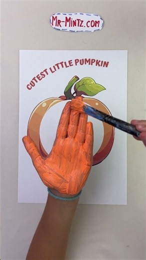 Cute Pumpkin Handprint Art Tutorial 🎃✨ #crafts #halloween #preschool