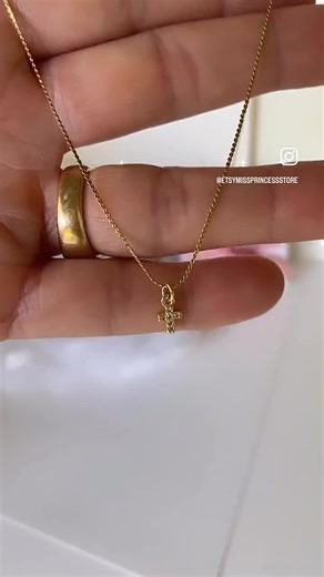 Tiny Diamond Cross Necklace for Girls and Teens, 14K Gold Pendant Necklace, Religious Jewelry, Baptism, First Communion, Christening Gift - Etsy