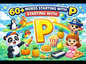 Letter P Vocabulary for Kids | 60+ Short P Words | Fun Learning Video| Kindergarten Phonics