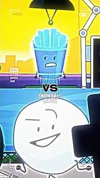 Fries vs Snowball #bfdi #bfdia #bfb #tpot #bfdia17 #tpot15 #edit #trending #trend #shorts #short