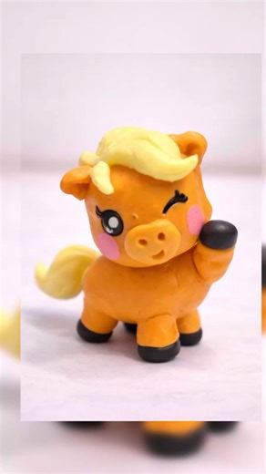 I Made the Cutest Tiny Pony from Clay! #shorts #clay #tutorial #diy #cute #art #toys