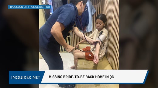 Sherra de Juan, the bride-to-be who had gone missing for 19 days, is now home and has undergone a medical exam, during which she said she experienced nausea, according to the Quezon City Police District. Read more: https://newsinfo.inquirer.net/2161001/missing-bridebe-now-home-suffered-nausea/ | INQUIRER.net