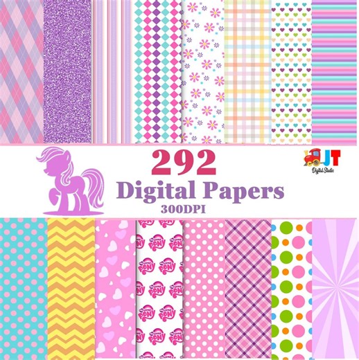 Mega Pack of My Little Pony Digital Papers, Printable, Scrapbooking, Background, Pattern, Party, Clipart - Etsy UK