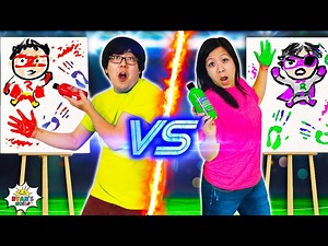 Mommy VS Daddy Painting and other Challenges!! - Videos For Kids