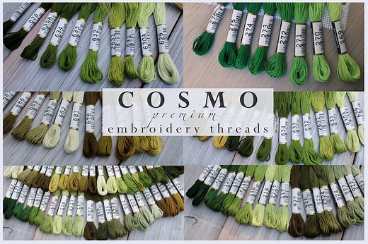 COSMO Embroidery Floss Bundle / COSMO Floss #25 / Cosmo Thread Set / Cosmo Thread / Hand Embroidery Thread / COSMO Green Olive - Etsy