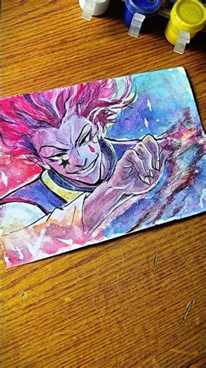 DRAWING Hisoka 💀#hunterxhunter #art #watercolor #anime #animeart #fanart