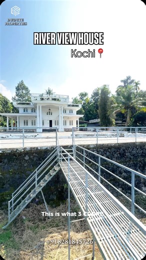 Infinite Properties on Instagram: "✨ An exclusive river-view property in Kalady, Kochi. Presenting a 3 BHK Roman-style bungalow on 27 cents of land, set on a 5,000 sq. ft. plot. Just 10 minutes from Cochin International Airport, 8 km from LF Hospital, and 3.5 km from Adi Shankara Engineering & Arts College. Surrounded by serenity and nature, this property is ideal for an Airbnb stay or an Ayurvedic wellness resort. Wake up to peaceful river views and timeless Roman architecture. 💫 A perfect ble