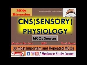 CNS physio(Sensory) MCQs part 1 | Sensory Physiology MCQs |Nervous system Physiology MCQs 1