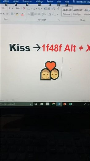 Kiss Symbol 😘 Short Key in MS Word | Insert Kiss Emoji in Seconds