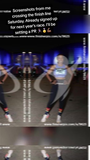 Screenshots from me crossing the finish line Saturday. Already signed up for next year's race. I'll be setting a PR 🏃🏽‍♀️🏅💪🏾
