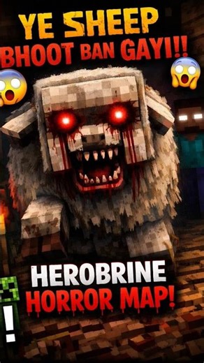 i found scary 😱 sheep and herobrine 😮| full video dekhe | #minecraft #shorts #trending