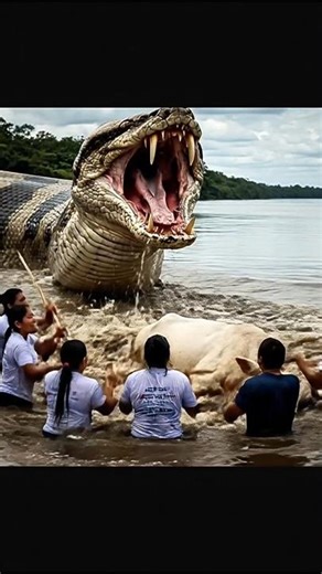 giant python attack on cow 😯 #shorts