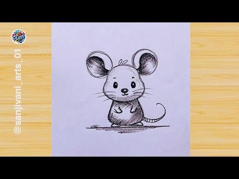 Easy Cute Mouse Drawing Tutorial for Beginners | Step-by-Step Pencil Sketch 🐭