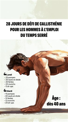 Faites le test dès maintenant et créez un programme d'entraînement sur mesure ! 👇 Atteignez facilement vos objectifs 💪 ✅ Force et endurance accrues ✅ Souplesse accrue ✅ Équilibre et posture améliorés ✅ Douleurs articulaires réduites | 28 Day Challenge - Calisthenics