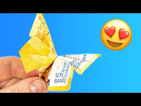 Money folding butterfly 🦋 Money gift from Swiss franc notes