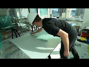 Smart film installation process for office conference room