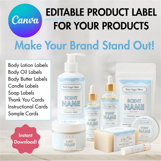 Editable Body Oil Label Template | Canva Cosmetic Label | Skincare Packaging Design | Small Business Branding - Etsy