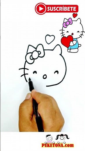 Cómo dibujar una Hello Kitty bonita paso a paso | #hellokitty, #bonita, #kawaii, #tierno,