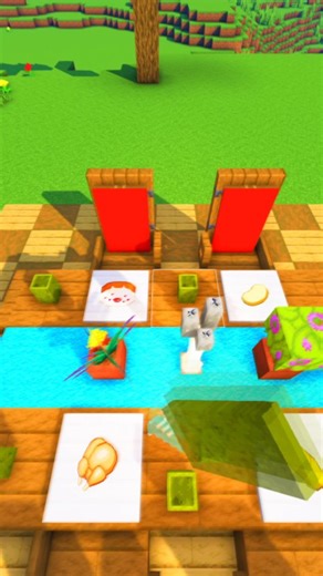 Lameeon Crafts on Instagram: "Dining Table 😋🍽️ Tutorial in Minecraft #shorts #minecraft"
