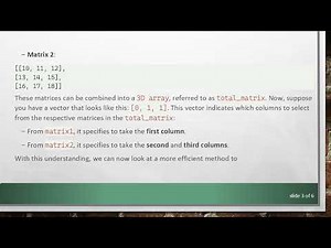 Selecting Columns from a 3D Matrix with Numpy Effortlessly