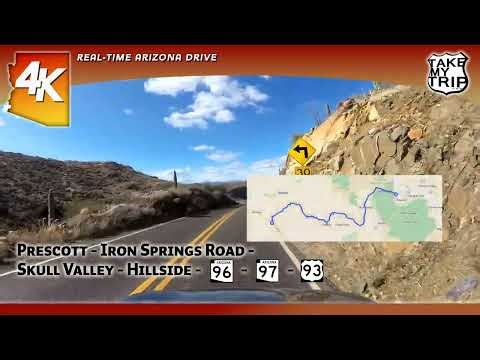 Backroads out of Prescott: Iron Springs Road, Skull Valley, Hillside Arizona scenic drive in 4K