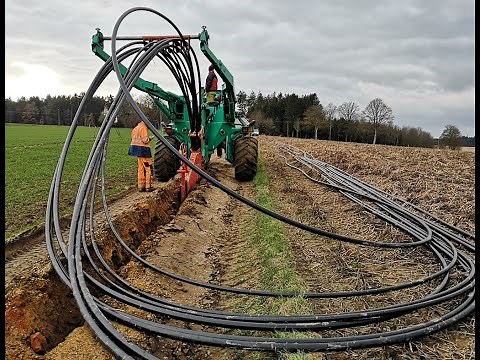 SpiderPlow™, 30kV power cables, Germany, plowing, Stromkabel, Deutschland, pflügen